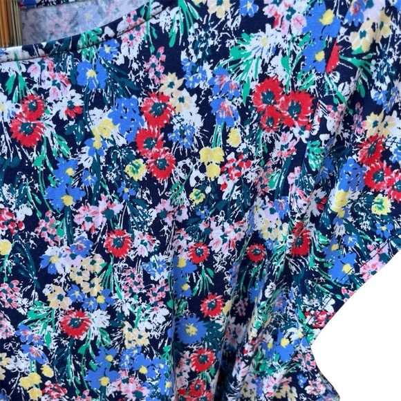 Lands' End Blue Floral Cotton Stretchy Summer Dress - Picture 2 of 11